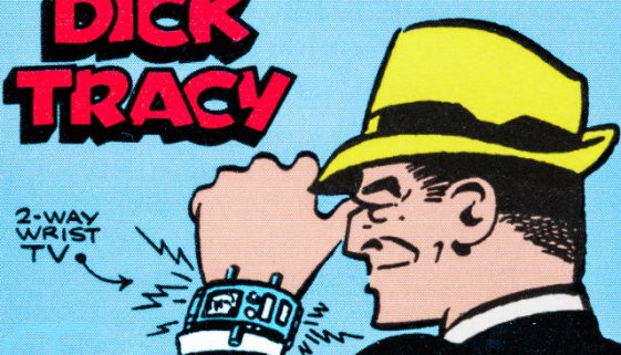 1995 USA postage stamp with an illustration of comic book character Dick Tracy.
